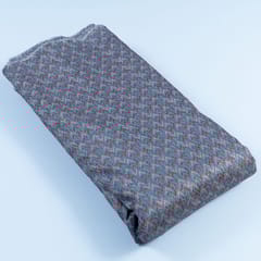 Grey Colour Chanderi Zari Digital Printed Fabric