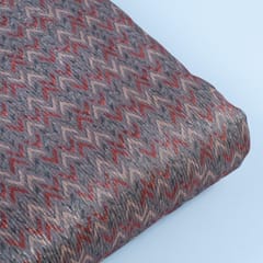 Brown Colour Chanderi Zari Digital Printed Fabric