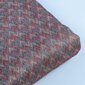 Brown Colour Chanderi Zari Digital Printed Fabric