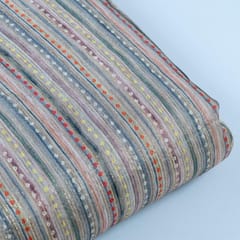 Green Colour Chanderi Zari Digital Printed Fabric