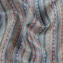 Green Colour Chanderi Zari Digital Printed Fabric