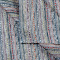 Green Colour Chanderi Zari Digital Printed Fabric