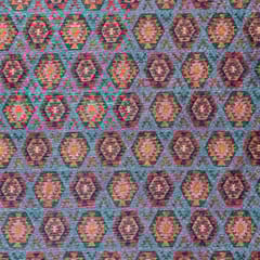 Grey Colour Chanderi Zari Digital Printed Fabric