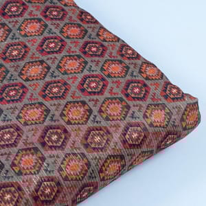 Mehendi Colour Chanderi Zari Digital Printed Fabric