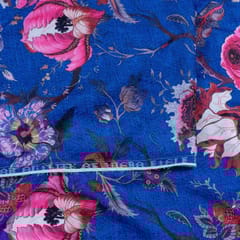 Royal Blue Velvet Digital Printed Fabric