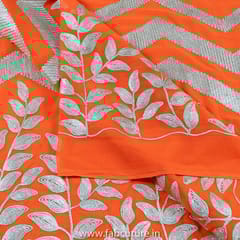 Orange Colour Georgette Embroidered Fabric