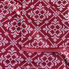Maroon Colour Mashru Silk Ajrakh Printed Fabric