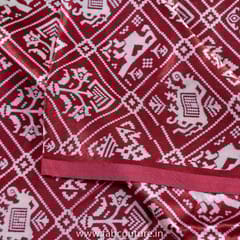 Maroon Colour Mashru Silk Ajrakh Printed Fabric