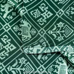 Green Colour Mashru Silk Ajrakh Printed Fabric