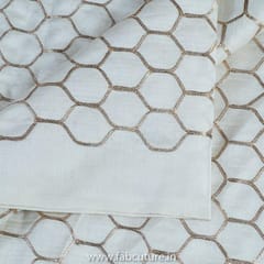 White Dyeble Banarsi Chanderi Embroidered Fabric