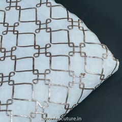 White Dyeble Chinon Chiffon Embroidered Fabric