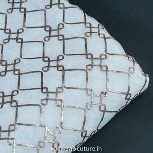 White Dyeble Chinon Chiffon Embroidered Fabric