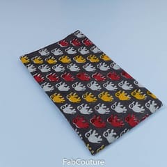 Grey Colour Cotton Printed Fabric