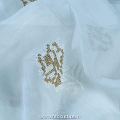 White Dyeable Organza Embroidered Fabric