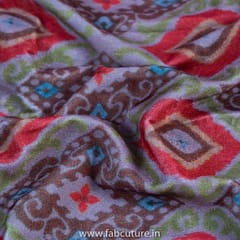 Brown Velvet Digital Printed Fabric
