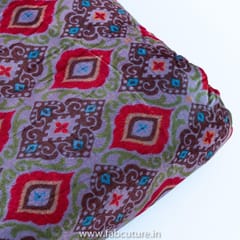 Brown Velvet Digital Printed Fabric