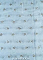 White Dyeable Organza Embroidered Fabric