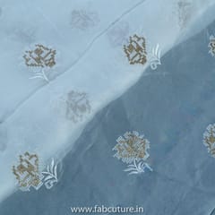 White Dyeable Organza Embroidered Fabric