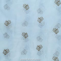 White Dyeable Organza Embroidered Fabric