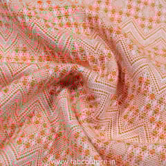 Orange Jacquard Fabric