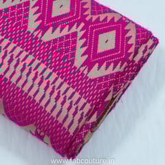 Pink Lurex Jacquard Fabric