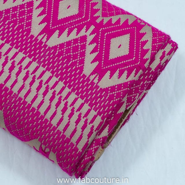 Pink Lurex Jacquard Fabric