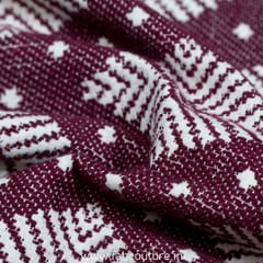 Maroon Jacquard Fabric