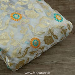 White Dyeable Organza Jacquard fabric