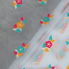 White Dyeable Organza Jacquard fabric