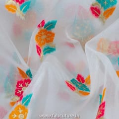 White Dyeable Organza Jacquard fabric