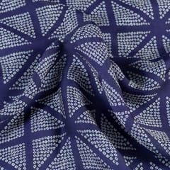 Purple Colour Georgette Satin Bandhni Printed Fabric