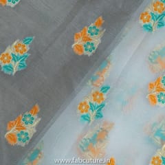 White Dyeable Organza Jacquard fabric