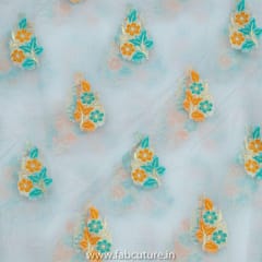 White Dyeable Organza Jacquard fabric