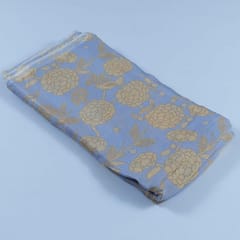 Sky Blue Pure Chinon Chiffon Digital Printed Fabric