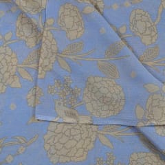 Sky Blue Pure Chinon Chiffon Digital Printed Fabric