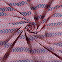 Pink Cotton Discharge Printed Fabric