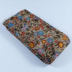 Beige Colour Glace Cotton Digital Printed Fabric