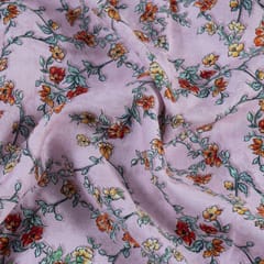 Light Pink Colour Glace Cotton Digital Printed Fabric