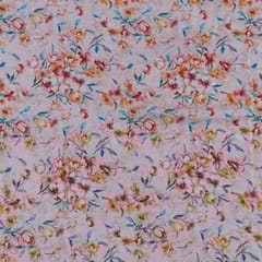 Pink Colour Glace Cotton Digital Printed Fabric