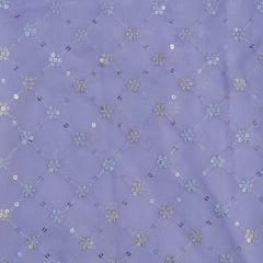 Mauve Colour Georgette Embroidered Fabric