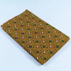 Mustard Colour Kantha Dobbi Ajarakh Printed Fabric