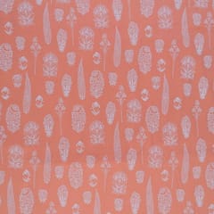 Peach Cotton Amaya Khadi Printed Fabric