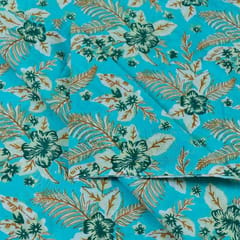 Firozi Cotton Cambric Screen Printed Fabric