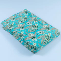 Firozi Cotton Cambric Screen Printed Fabric