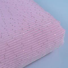 Pink Colour Georgette Thread With Sequins Embroidered Fabric