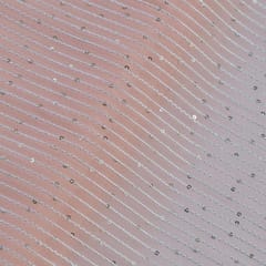 Peach Colour Georgette Thread With Sequins Embroidered Fabric