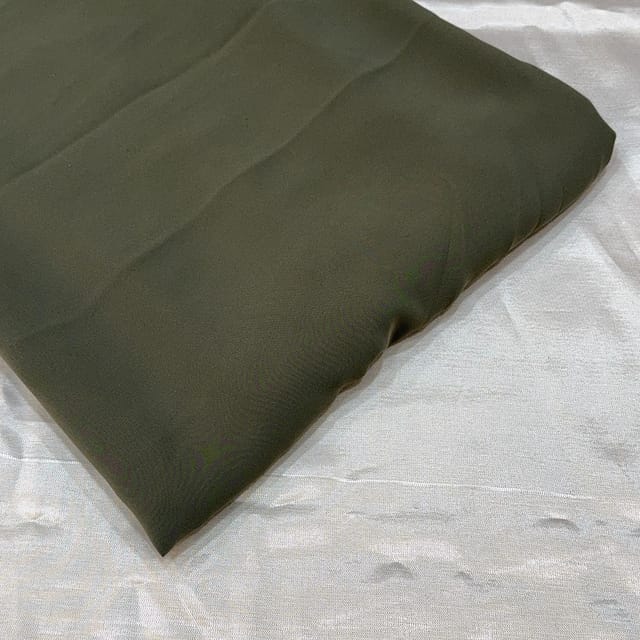 Olive Green Colour BSY Crepe Spandex fabric