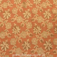 Dark Peach Kimkhab Brocade fabric