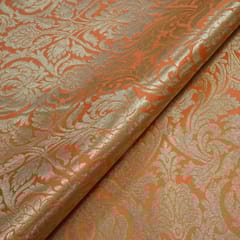 Peach Kimkhab Brocade fabric
