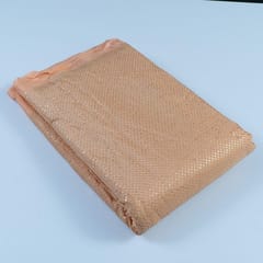 Peach Colour Chinon Chiffon Sequins Embroidered Fabric